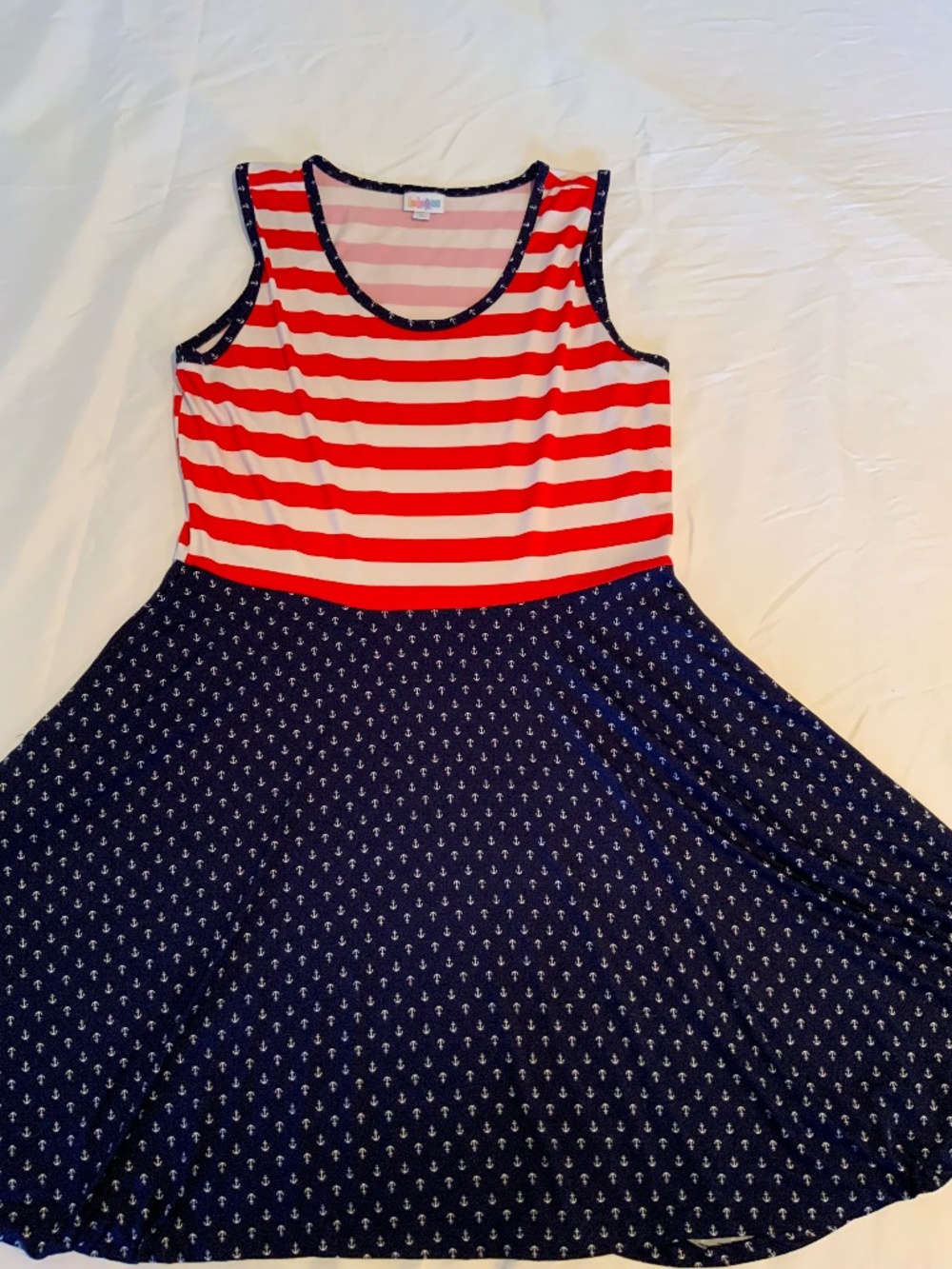 Lularoe XL Patriotic Anchor Dress